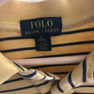 Yellow and blue striped polo